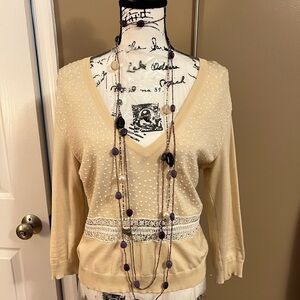 Authentic Valentino V-Neck Top - Ivory M